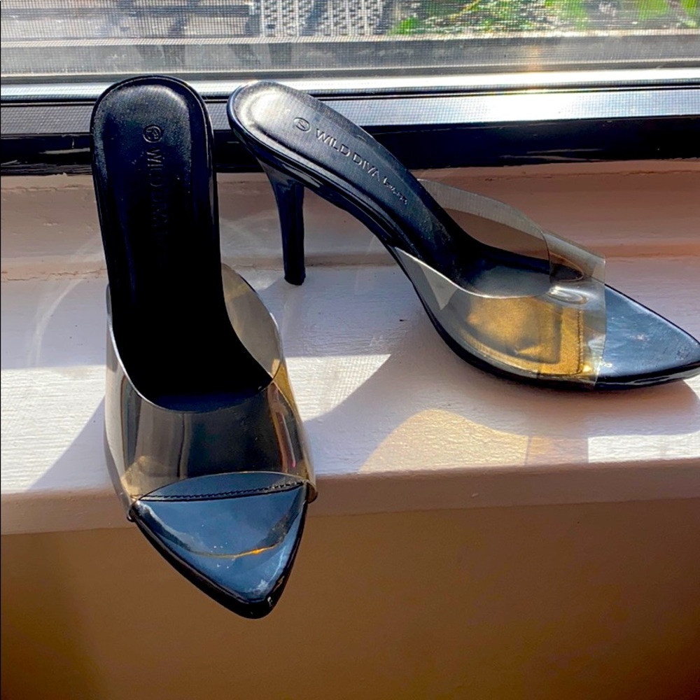 SOLD Black clear heels